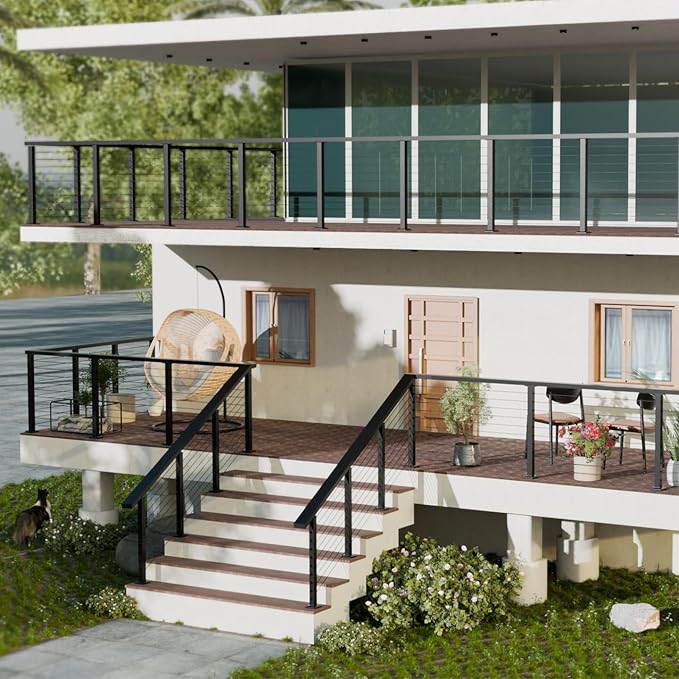 BLIKA 1/8" Black Stainless Steel Cable with Cutter, T316 Marine Grade, Stainless Steel Wire Rope 7x7 Strand Construction, 1850lbs Breaking Strength Aircraft Cable for Deck Railing