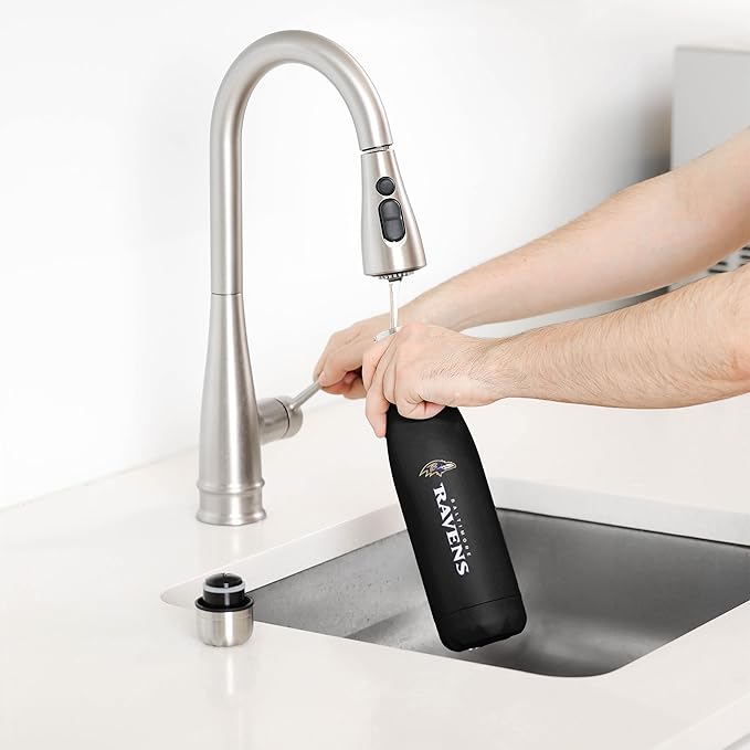 FOCO NFL unisex-adult NFL Team Logo Wordmark Chill Water Bottle