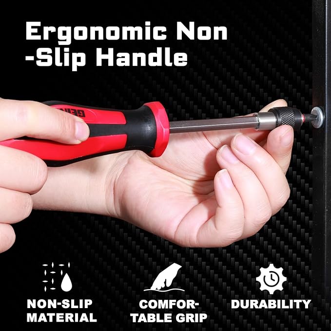 Changeable Head Manual Screwdriver Set Include 2Pcs Quick Change Screwdriver and 30Pcs Impact S2 Screwdriver Bits, Bit Extension Holder, Nut driver, Socket Adapter