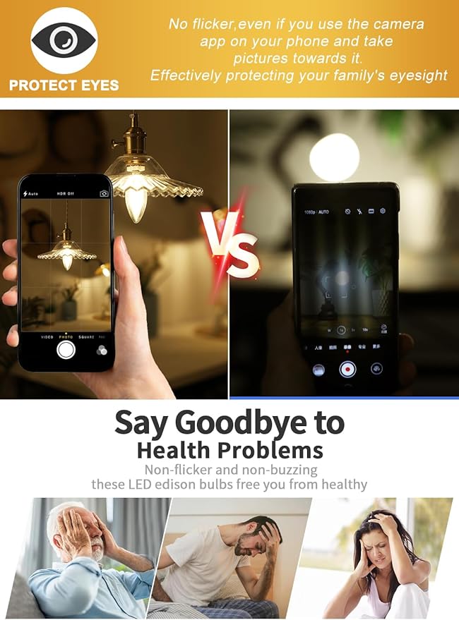 CRLight 6W Dimmable LED Candelabra Bulb 80W Equivalent 800LM, 6 LED Filament Real 6W Chandelier Light Bulbs, 2700K Warm White E12 Base, B11 Candle Torpedo Clear Glass Decorative Bulb, 8 Pack