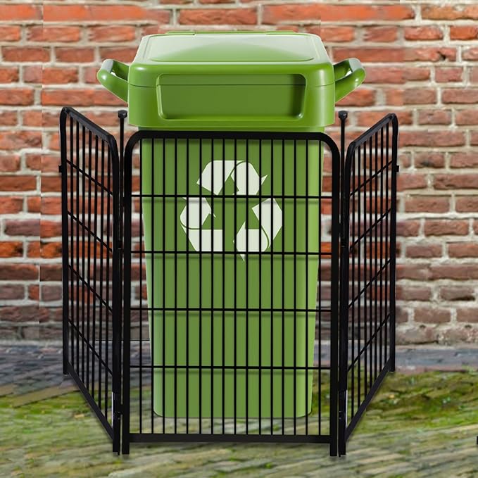 Garden Fencing 36 Inch High, 4 Panels Total 8.9 Ft(L) Dog Fence Outdoor for Yard, 4 One-Sided Plate, No Door, Anti Dig Fence Barrier, Dog Pen, Rabbit Fences, Garden Fences and Borders