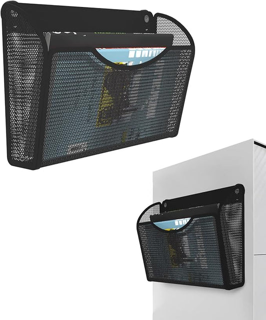 1-Tier Magnetic File Holder - No Drilling Installation File Organizer, Large Capacity Magnetic File Holder for Refrigerator, File Cabinets, Whiteboard, Office, Kitchen