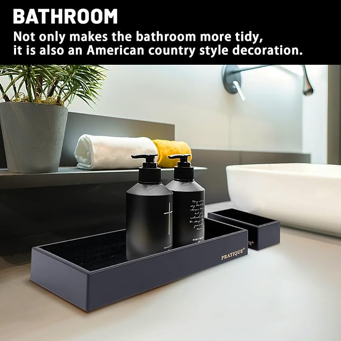 Bamboo Drawer Organizer - Kitchen Utensil Organizer Silverware Tray Cutlery Holder，Office Desk Supplies and Accessories,15 * 5.9 * 2.6,Black