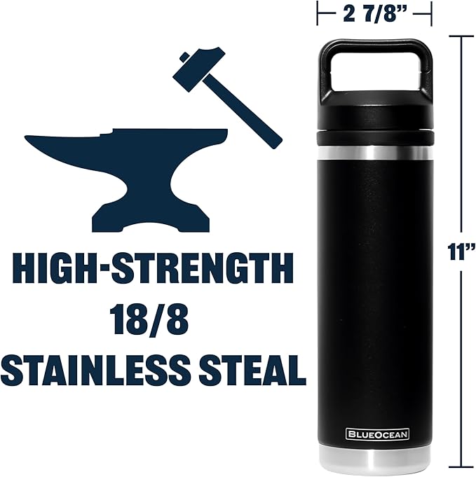 Classic 20 oz Water Bottle, Insulated Stainless Steel With Pro-Tough Lid | Perfect Insulated Water Bottle And Tumbler As Travel Water Bottle, Bike Water Bottle, Or Gym Water Bottle (Black)