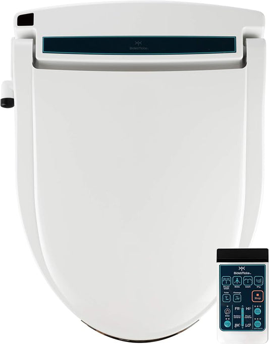 BidetMate 2000 Series Heated Bidet Attachment for Toilet with Unlimited Heated Water, Wireless Remote, Deodorizer, and Warm Air Dryer - Adjustable and Self-Cleaning - Fits Elongated Toilets