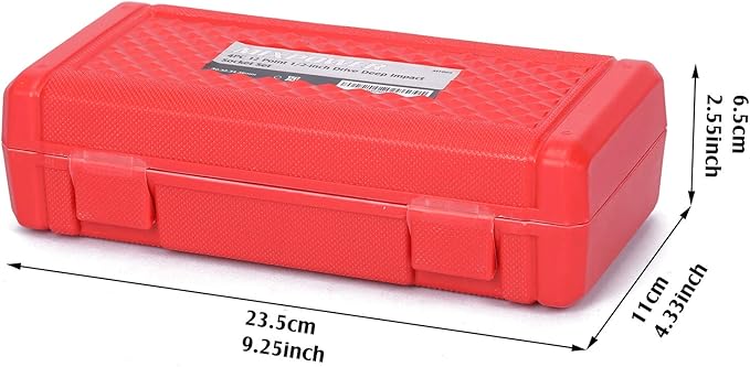 MIXPOWER 4-Piece 1/2'' Drive Deep Impact Socket Set, 6 Point, CR-MO,Metric,32,33,35,36mm, Spindle Axle Nut Impact Socket Set