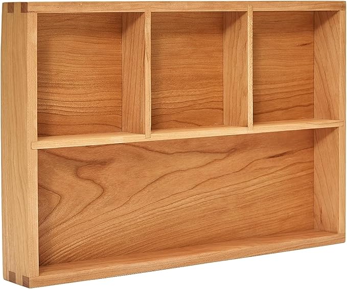 pandapark Wood Organizer Tray,Black Walnut,Desk & Drawer Storage Box (Cherry Master-4)