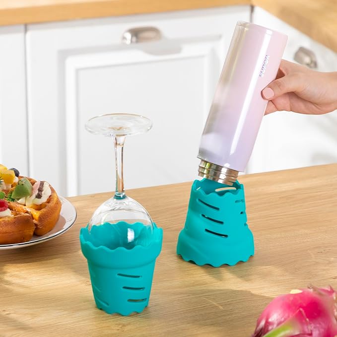 Bottle Drying Rack, Two-Sided Silicone Handy Faster Dryer for Water Bottle, Wine Glass, Coffee Mug, Tumbles Travel-Friendly Space Saving