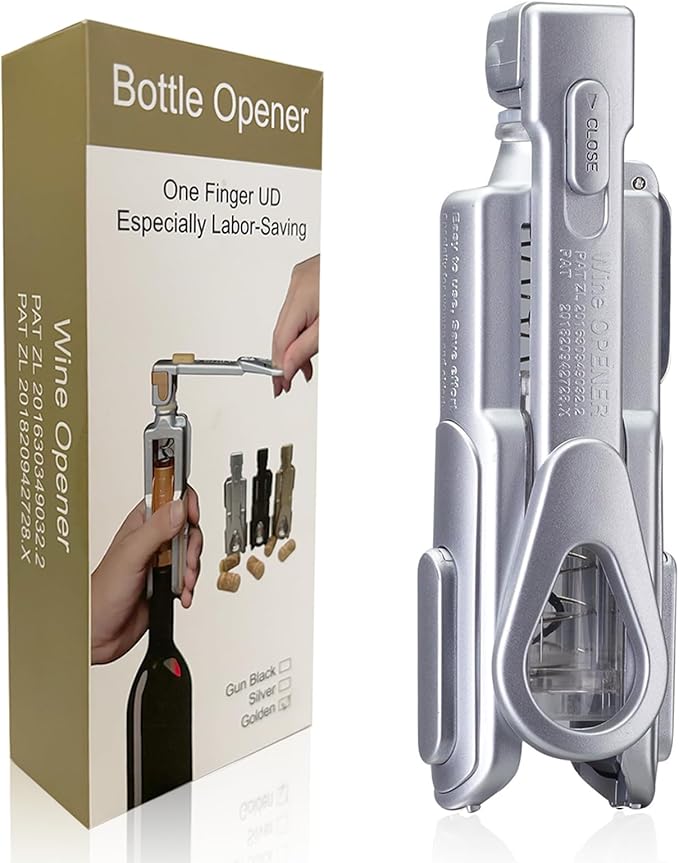 Wine Opener, Wine Corkscrew With Foil Cutter, 6 Inches, Easy To Use And Lightweight Wine Bottle Opener, Silver