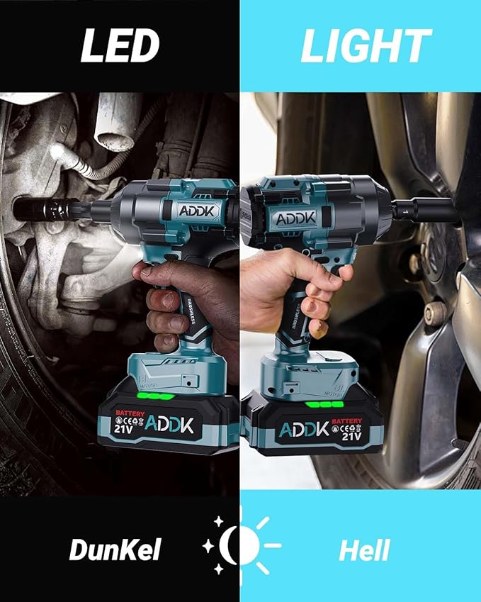 21V Cordless Impact Wrench Kit, 1200Ft-lbs (1600N.m) 1/2" Brushless Impact Gun with 6 Mode Speed, Electric 2600RPM High Torque Power Impact Driver for Car Truck Mower (1600Nm)