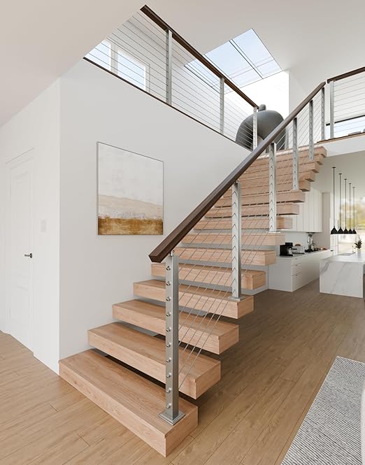 BLIKA 500FT 1/8" Stainless Steel Cable with Cutter, T316 Marine Grade, Stainless Steel Wire Rope 7x7 Strand Construction, 1850lbs Breaking Strength Aircraft Cable for Deck Cable Railing, Silver