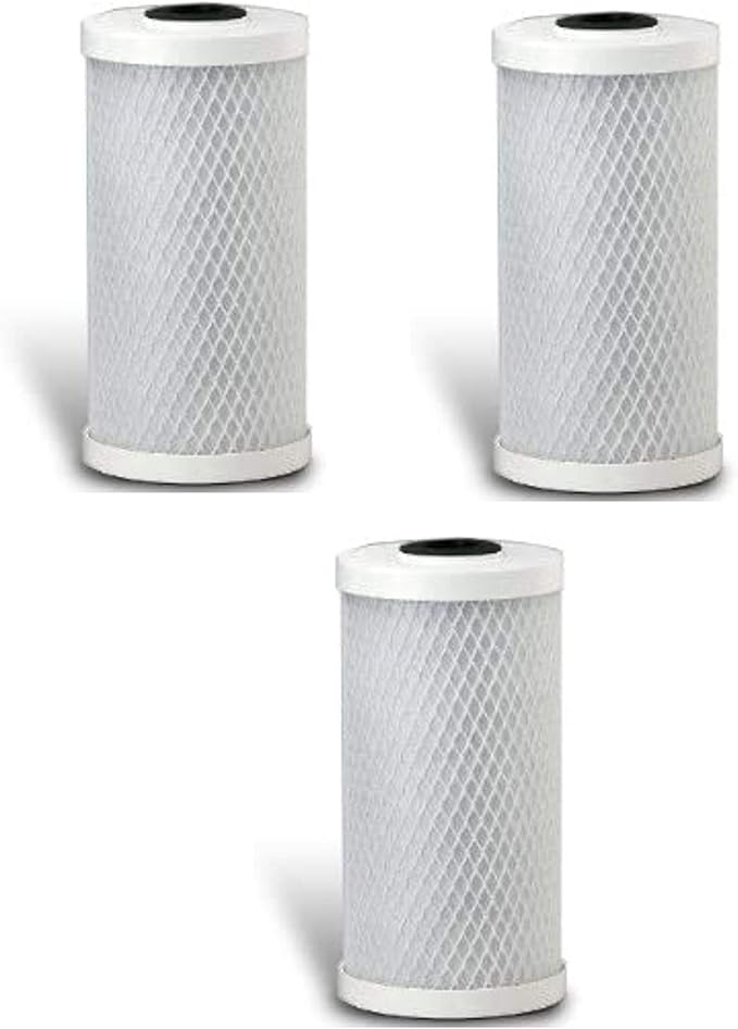 CFS – 3 Pack Carbon High Flow Water Filter Cartridges Compatible with HDX HDX4CF4 Models – Removes Bad Taste and Odor – Whole House Replacement Filter Cartridge – 5 Micron