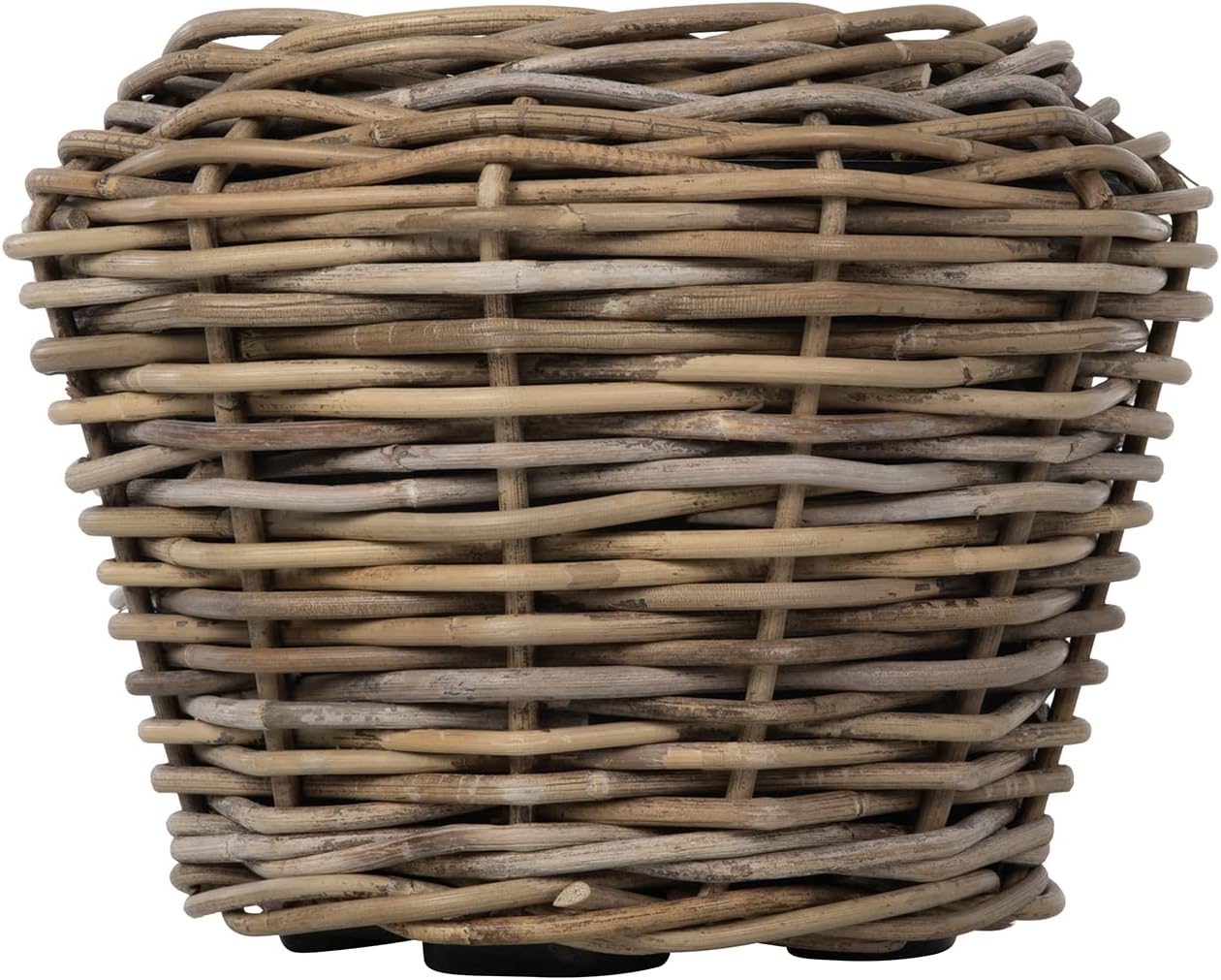 Rattan Kobo Indoor Outdoor Planter Basket with Plastic Pot X Small 1 Gallon Soil Capacity