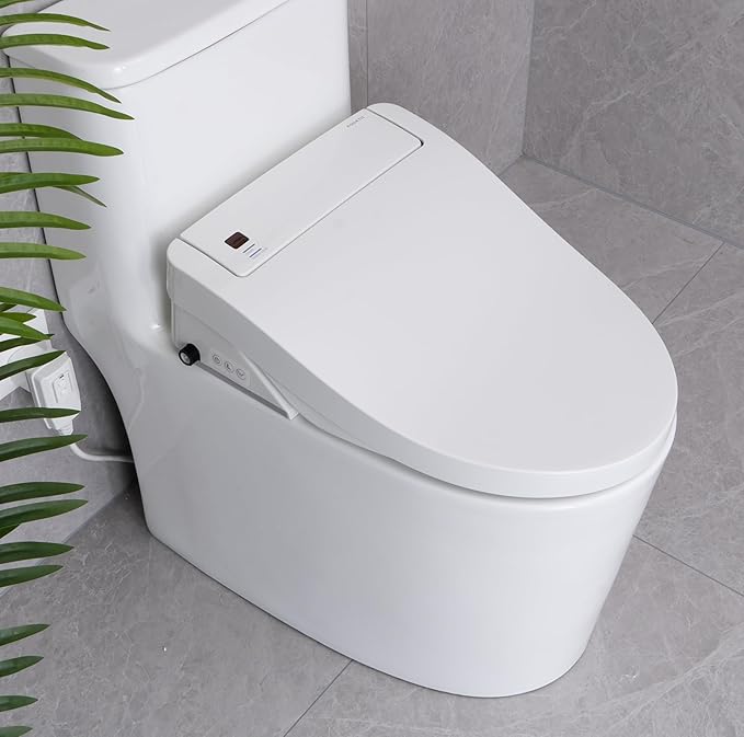 Smart Bidet Toilet Seat,Electric Bidet Attachment for Existing Toilet with Warm Water,Dryer,Heated Seat,Elongated