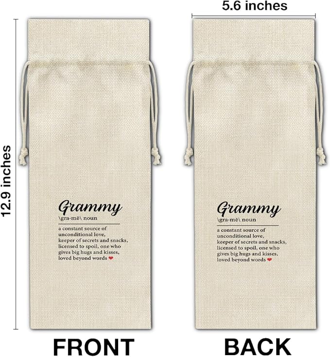 Grandma Gifts Wine Bag Grammy Gifts for Grandma Grammy Birthday Mother's Day Grammy Definition Wine Gift Bag
