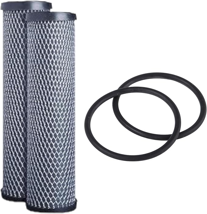 F4Y – Carbon Block Water Filter Cartridges Compatible with FXWTC, GXWH04F, GXWH20S Models – Removes Bad Taste & Odor – Whole House Replacement Filter Cartridge – 10" x 2.5" (2 Pack with 2 O-Rings)