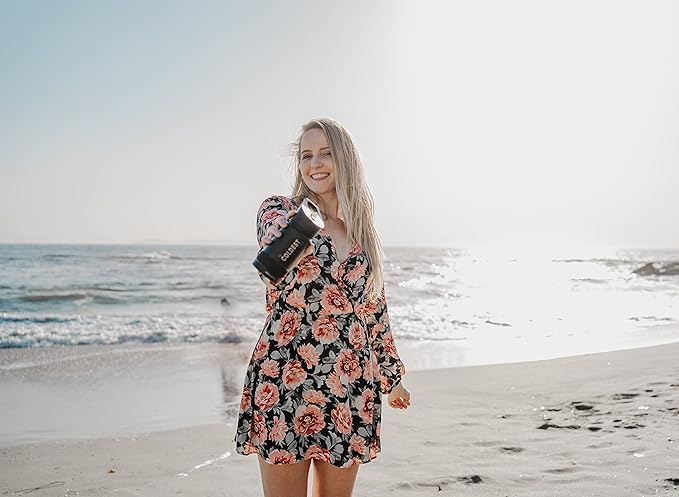 Coldest Sports Water Bottle - Straw Lid Bottle with Handle Leak Proof, Vacuum Insulated Stainless Steel, Double Walled, Thermo Mug, Metal | Stardust 18 oz