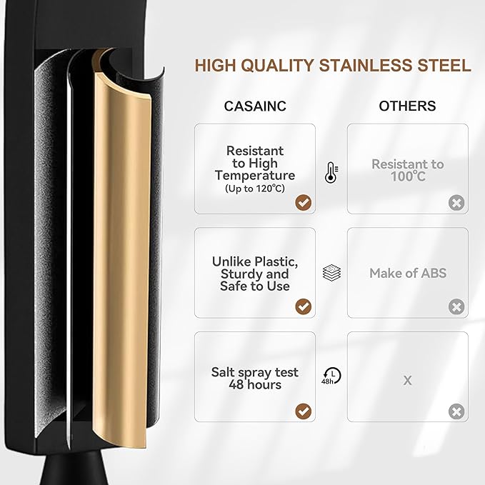 CASAINC Rainfall Shower Head Combo Set 10 Inches Bathroom Luxury Rain Shower Head with Handheld Spray Wall Mounted Shower Faucet Set with Valve and Trim (Matte Black)