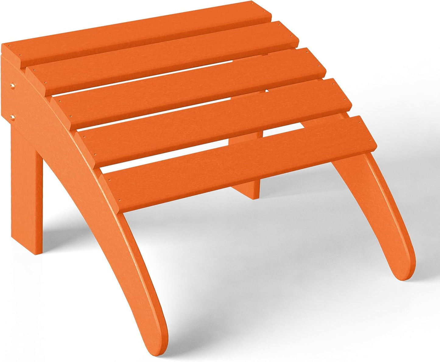 WestinTrends Outdoor Ottoman, Patio Adirondack Ottoman Foot Rest, All Weather Poly Lumber Folding Foot Stool for Adirondack Chair, Widely Used for Outside Porch Pool Lawn Backyard, Orange