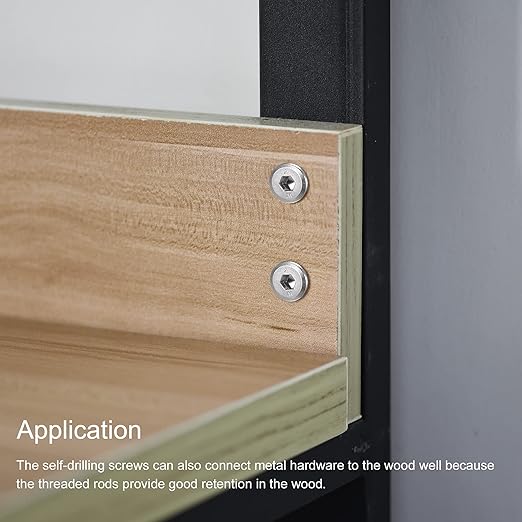 uxcell Hex Socket Self Tapping Screws, #10 x 3/4" 410 Stainless Steel Sheet Metal Flat Head Drilling Screw 50pcs, Silver, Silver