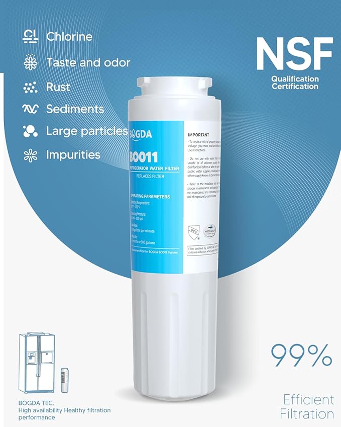 Upgraded BOGDA EDR4RXD1 Water Filter 4 Compatible with Whirl-pool UKF8001 RFC0900A, UKF8001AXX-200, UKF8001AXX-750, UKF8001P, 469006, WD-F07, 4 Filter