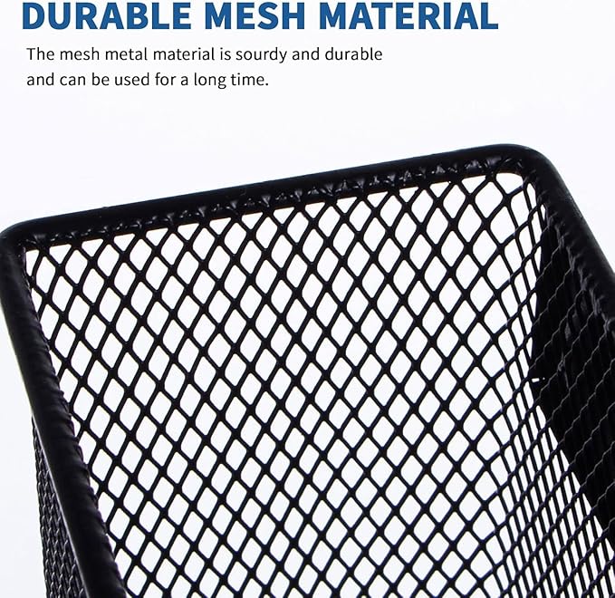 dedoot Magnetic Basket for refrigerator Storage Pencil Holder Basket Mesh Black Strong Magnetic Pen Holder for Refrigerator ,Whiteboard, Locker, Home and Office Organizer, 6.3x2.3x3.6inch,2 Pack