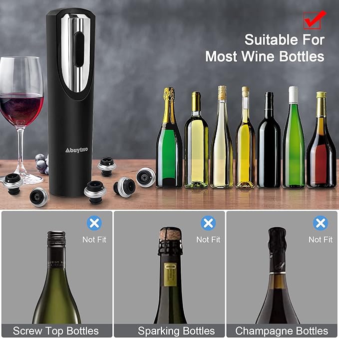 Wine Stoppers Vacuum, Abuytwo Wine Keeper Automatic Vacuum Wine Saver Pump with 6X Vacuum Wine Preserver Bottle Wine Air Stopper Beverage Sealer Set Reusable Air Remover Keep Wine Fresh