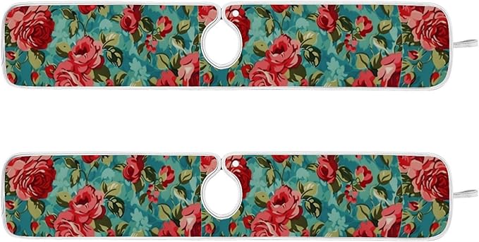 Kitchen Faucet Absorbent Mat, Rose Water Splash Guard for Sink, Faucet Drip Catcher Thicken Sponge Microfiber Faucet Water Catcher Mat Sink Absorbent Mat for Kitchen 23x5in 2Pack