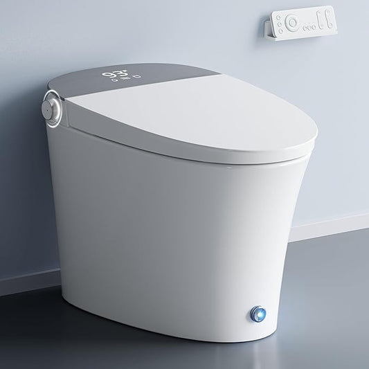 Smart Bidet Toilet with Auto Open/Close Lid, Touchless Auto Flush, Smart Toilet with Bidet Built in Elongated Heated Seat, Instant Warm Water & Dryer, Digital Display