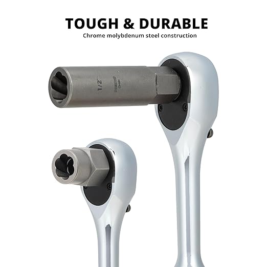 NEIKO 04207A Impact Nut & Bolt Extractor Set, 14 Piece Lug Nut Removal Tool, 3/8 Drive, Deep and Shallow Stripped Bolt Extractor Socket Set, Rounded Bolt Removal tool, Nut Remover Socket Set, CR-Mo