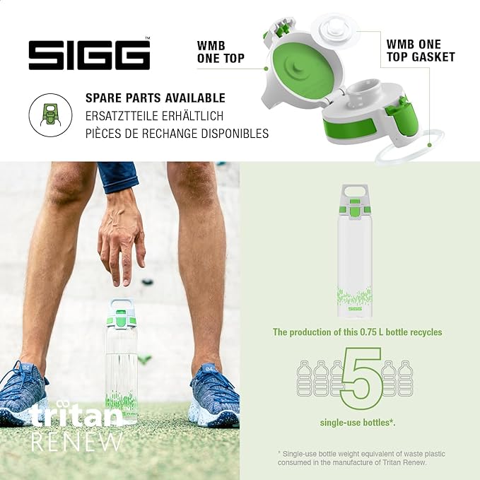 SIGG - Tritan Renew Transparent Water Bottle - Total Clear ONE MyPlanet - For Carbonated Beverages - Dishwasher Safe - With Fruit Strainer - Leakproof & Lightweight - BPA Free - 17 Oz / 25 Oz / 51 Oz