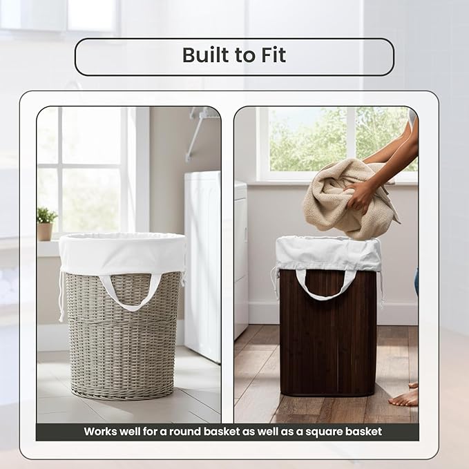 LFH Home Cotton Canvas Large Laundry Bag with Handle, Heavy Duty Drawstring Closure Washable Laundry Bags, School Travel, Home, Hotel, College Dorm, Organizer Sack, Toy Clothes 20x30 (Pack of 4)-White