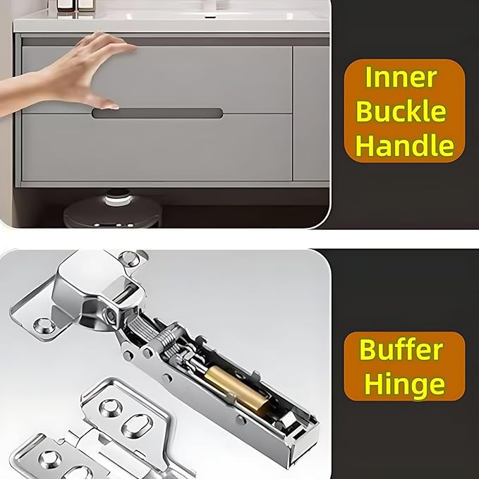 52in Elegant Bathroom Vanity with Sinks - Wall-Mounted Cream Medicine Cabinet for Bathroom, Featuring an Intelligent Defogging Mirror & LED Lighting | 2 Drawers