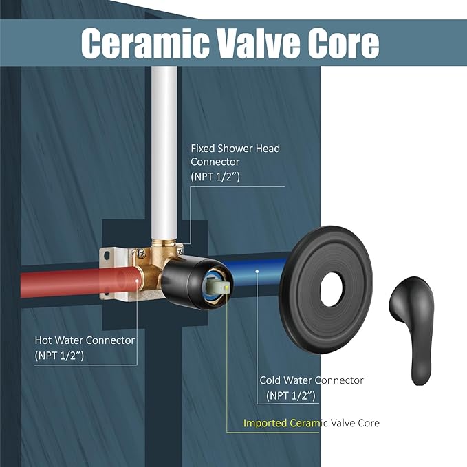 Aolemi Shower Faucet Set Rain Shower Head System Shower Trim Kit Pressure Rough-in Valve Included ABS 8 Setting Dual Shower Head and Handheld Spray Oil Rubbed Bronze
