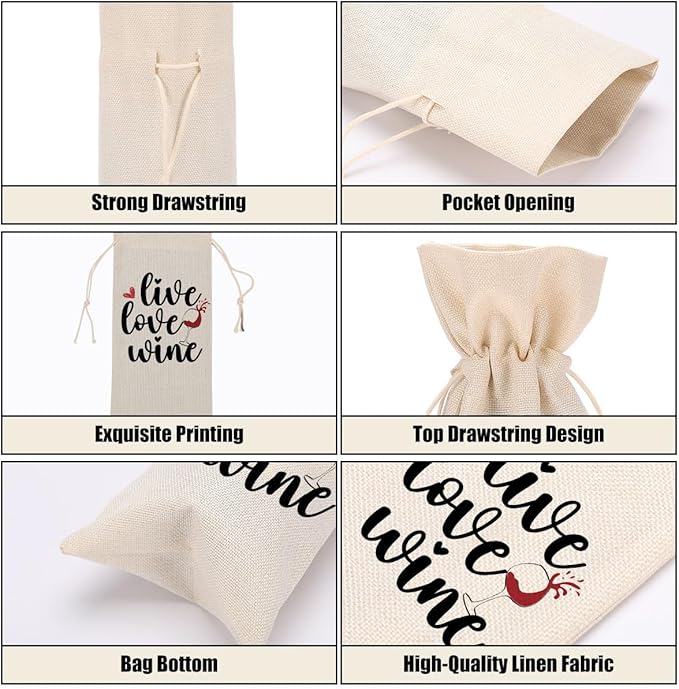Funny Wine Quotes Wine Bag Wine Tasting Party Supplies for Wine Lovers Women Men Bride Groom Friend Her Christmas Birthday Wedding Bachelorrette Party Wine Bags