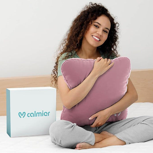 Calmier - 6 lb Sensory Weighted Pillow - Glass Bead Filled Hug Pillow - Ultra Plush Cozy Weighted Pillows for Adults and Kids - Child Sensory Pillow - Weighted Lap Pad (Pink - Minky, 6 LBS)