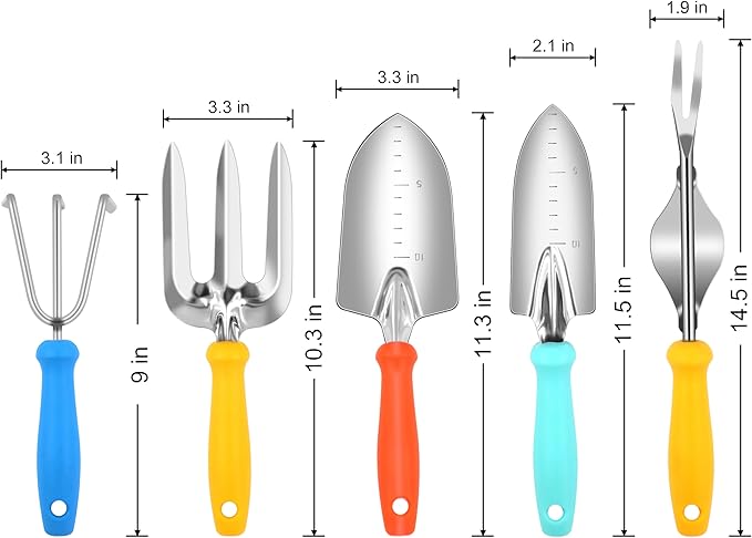 Weed Puller Tool, 5 Piece Stainless Steel Heavy Duty Weeding Tool, Weed Puller, Crack Weeder Tool, Weed Remover Tool with Ergonomic Plastic Handle, Gardening Gifts for Women