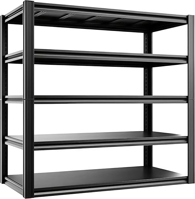 5-Tier 55" W x 24" D x 84" H Garage Shelving 3000LBS Storage Shelves Heavy Duty Metal Shelf Unit Adjustable Basement Industrial Storage Racks