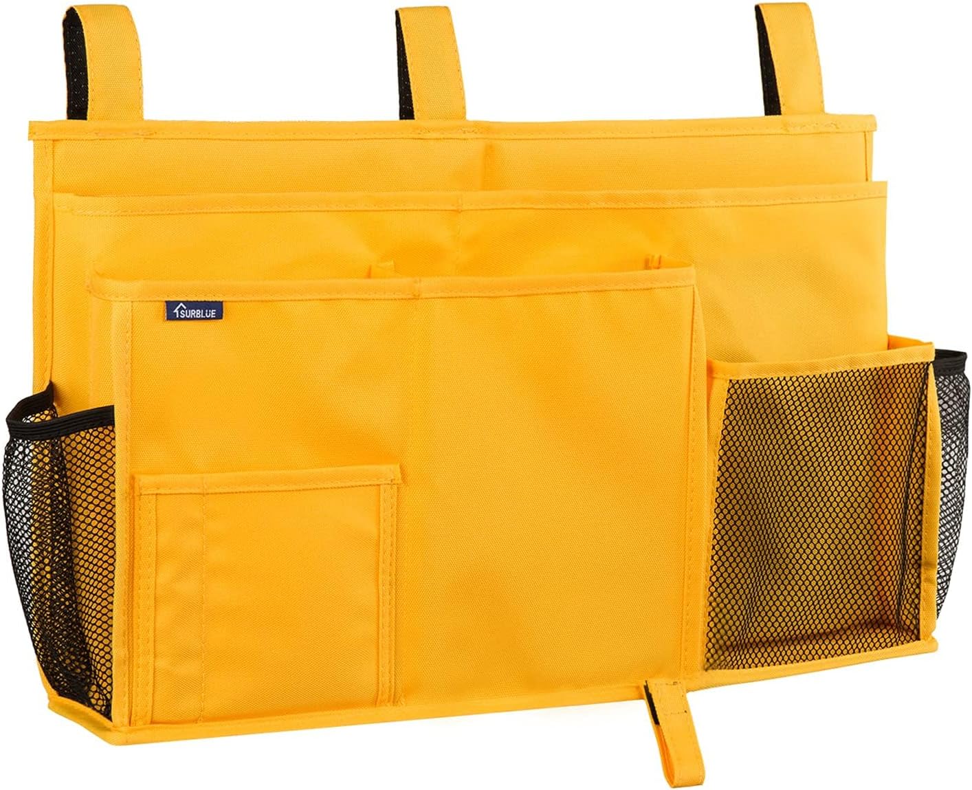 Surblue Caddy Hanging Organizer Bedside Storage Bag for Bunk and Hospital Beds, Yellow, L