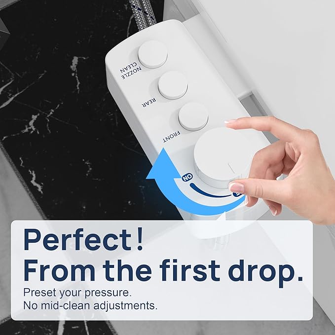 Fresh Water Bidet with Self-cleaning Dual Nozzles for Rear And Feminine Washing, Non-Electric Bidet Toilet Attachment, with Waterproof Cover to Prevent Leaking, Adjustable Water Pressure