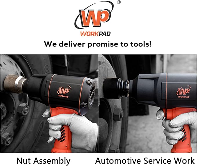 WORKPAD 3/4-Inch Composite Air Impact Wrench with Twin Hammers, Pneumatic Tools