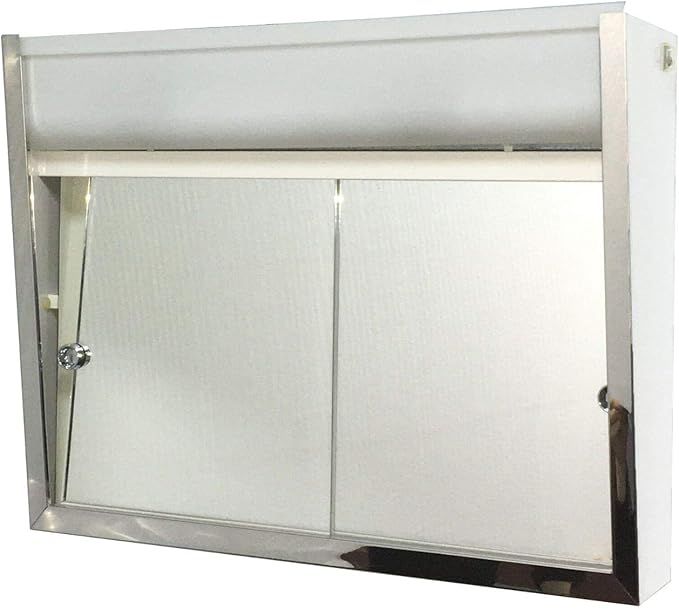 Ketcham SDL-2419-24" W x 19" H Sliding Door Series Surface Mounted Polished Edge Mirror Door Medicine Cabinet