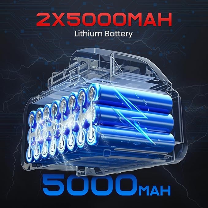 Cordless Impact Wrench, 1106 FT-lbs 1500Nm Brushless Impact Gun 1/2", 18V 2 * 5.0 Ah Multifunction Power Impact Driver for Home Car Truck Mower