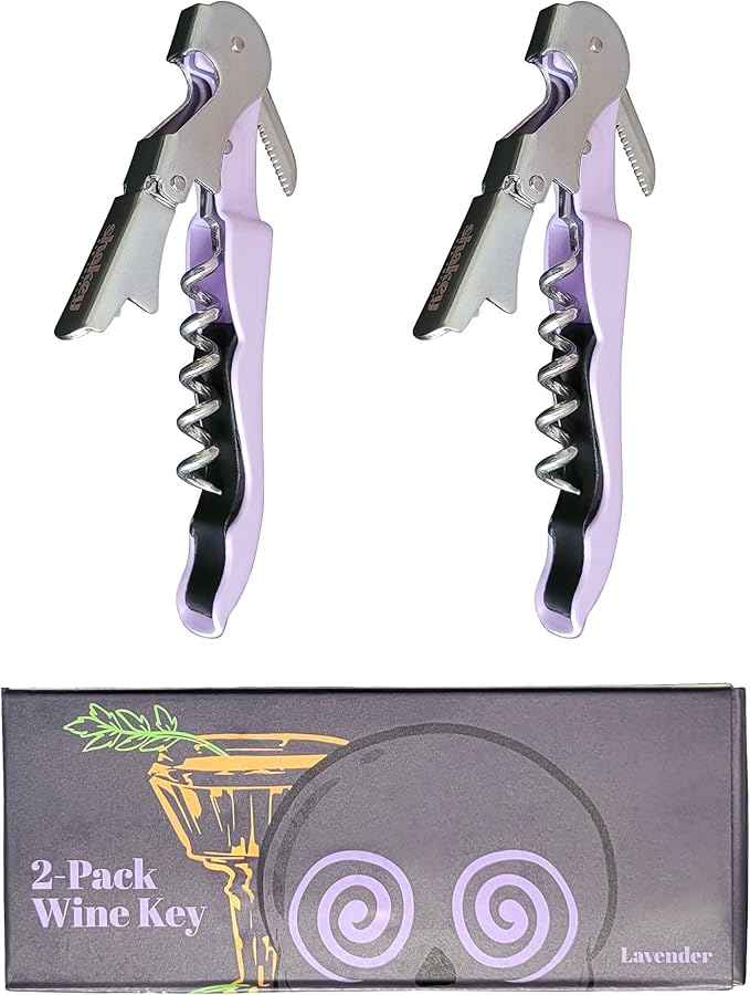 Shakey Wine Key! - Professional Waiter's Corkscrew Wine Bottle Opener with Foil Cutter (2-Pack)