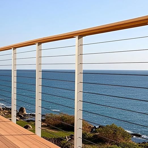 VEVOR 1/8 Black Stainless Steel Cable, 500 FT 316 Black Cable Railing Kit, Cable Railing System Wire Rope with Cutter & Gloves, 7x7 Strands Core Marine Aircraft Cable for Handrail Stair Deck Fence