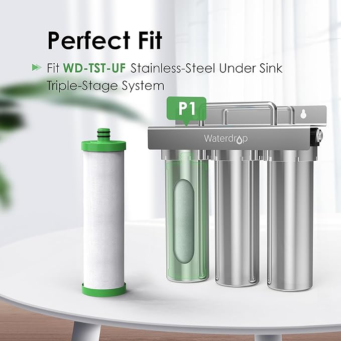 Waterdrop P1 Under Sink PP Water Filter, Replacement for TST-UF Ultra-Filtration Under Sink Water Filter System, 1 Pack