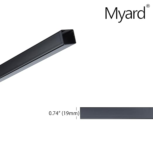 Myard 29 Inches Estate Square Iron Deck Balusters Furniture for Decking Railing Patio Fence Staircase Banister Balustrade, Modern Look (25-Pack, Matte Black)