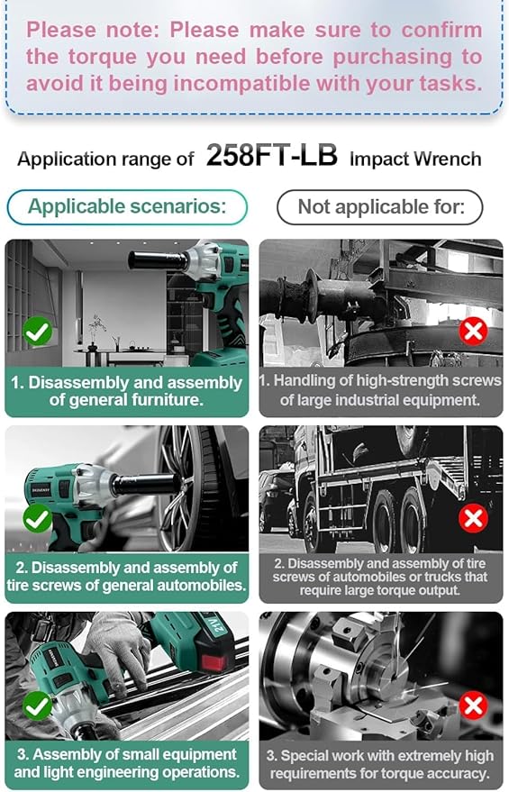 Cordless Impact Wrench, 1/2 Impact Gun, 2 Batteries, Pistola de Impacto, with 5 Sockets, Electric Impact Driver for Car Tires and Home DYL