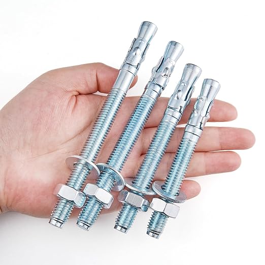 20 Pcs M12 4 Sizes Wedge Anchors - Concrete Anchors for Cement, Concrete & Steel - Base Plate & Wedge Anchor Bolts with Screws Kit (20, M12 Wedge Anchors Set)