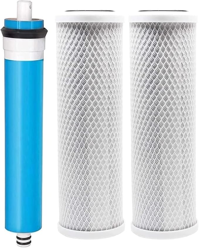 CFS – Carbon Block Water Filter Combo Set with Membrane Compatible with FX12P, FX12M, TFM-24, GXRM10RBL, GXRM10G Models – Removes Bad Taste and Odor – Replacement Filter Cartridge – 5 Micron